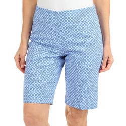 Women's Petite Printed Bermuda Shorts - Blue