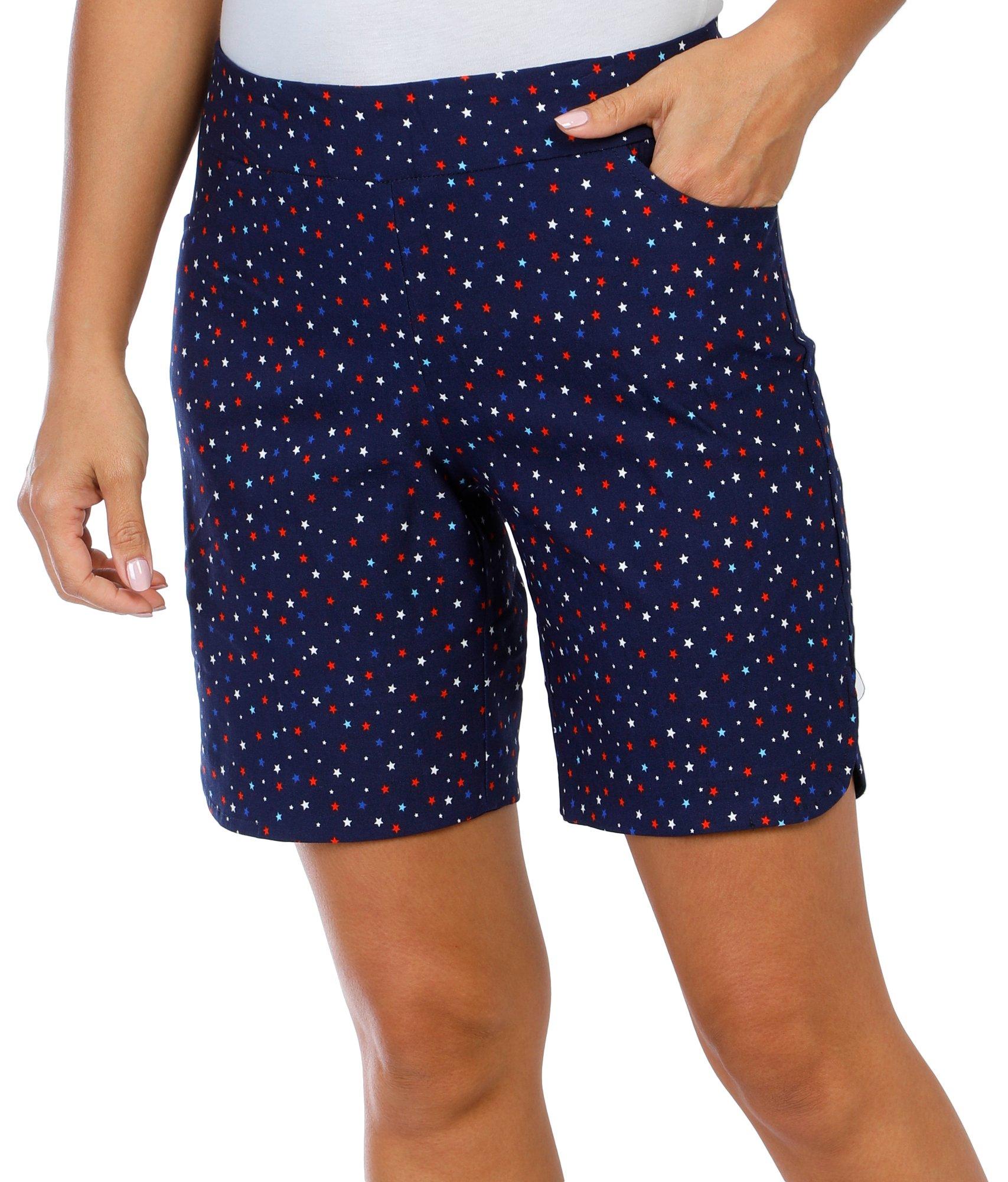 Women's Petite Star Print Bermuda Shorts