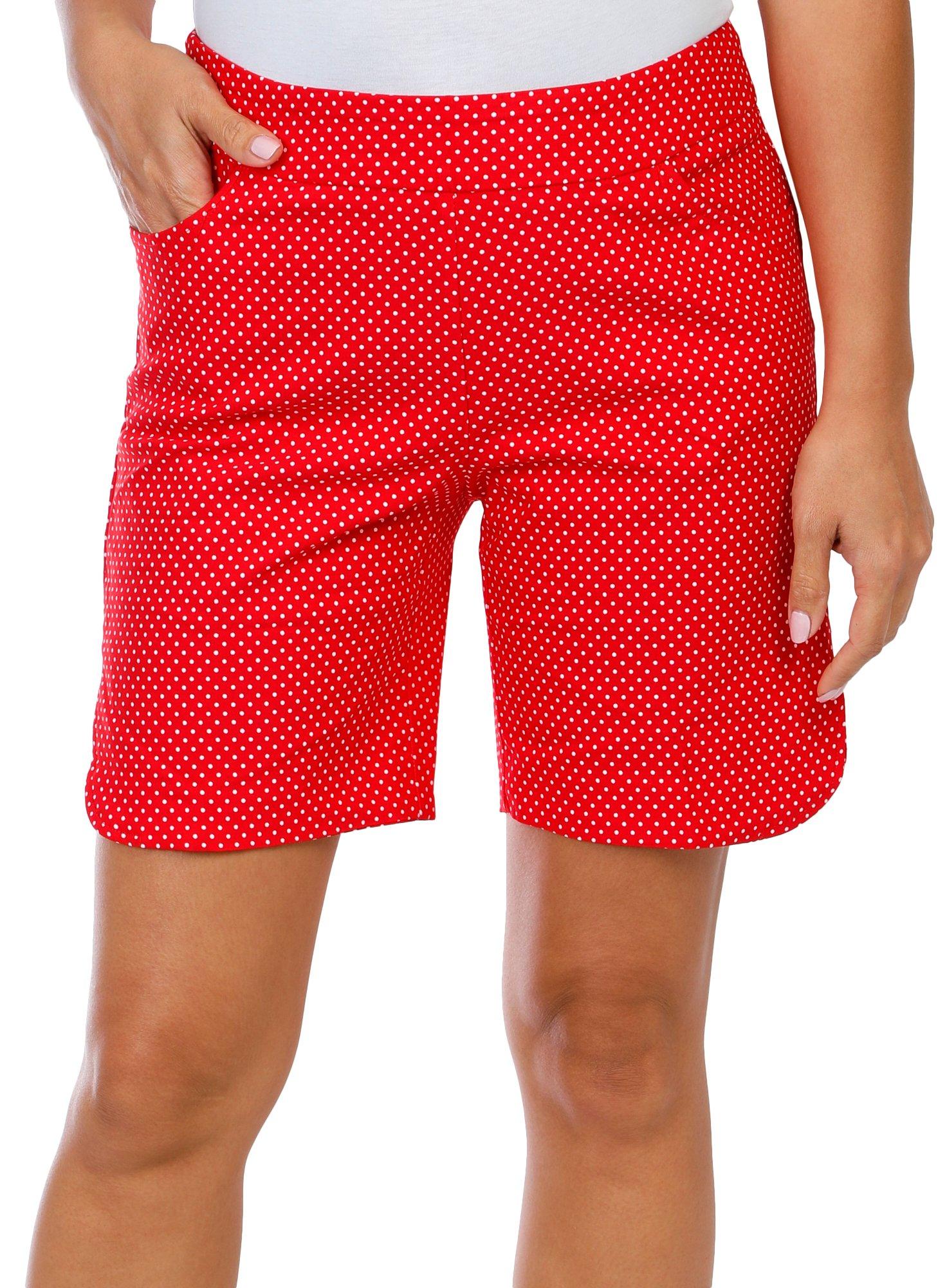 Women's Petite Polka Dot Bermuda Shorts