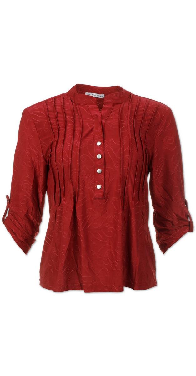 Women's Petite Jacquard Blouse - Red | bealls