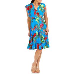 Women's Tropical Floral Print Dress