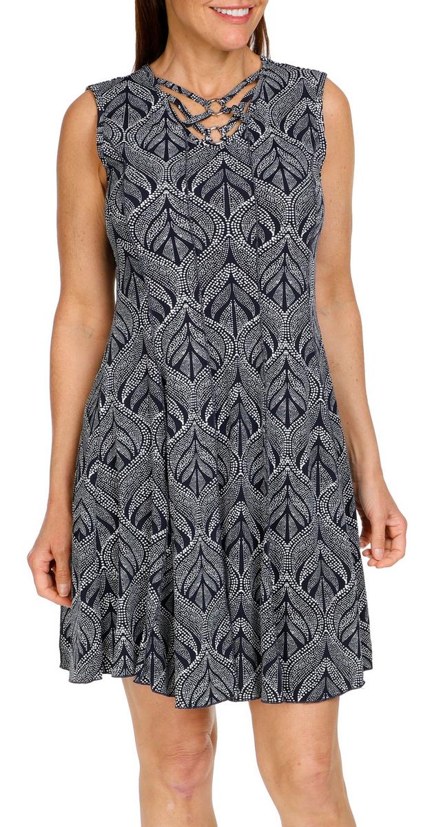 Women's Sleeveless Lattice Neckline Dress - Black | bealls