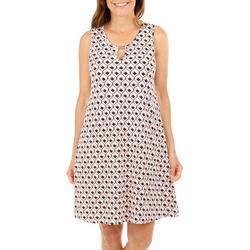 Women's Sleeveless Decorative Print Dress - Multi