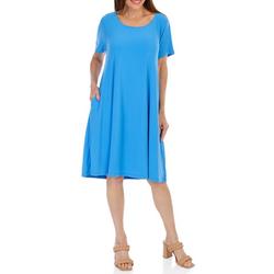 Women's Solid Short Sleeve Dress