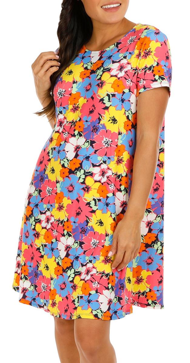 Women's Floral Print Casual Knit Dress - Multi | bealls