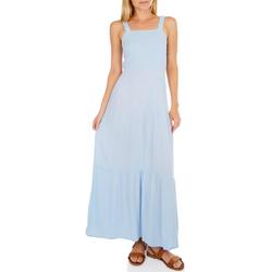 Juniors Sleeveless Solid Dress - Blue