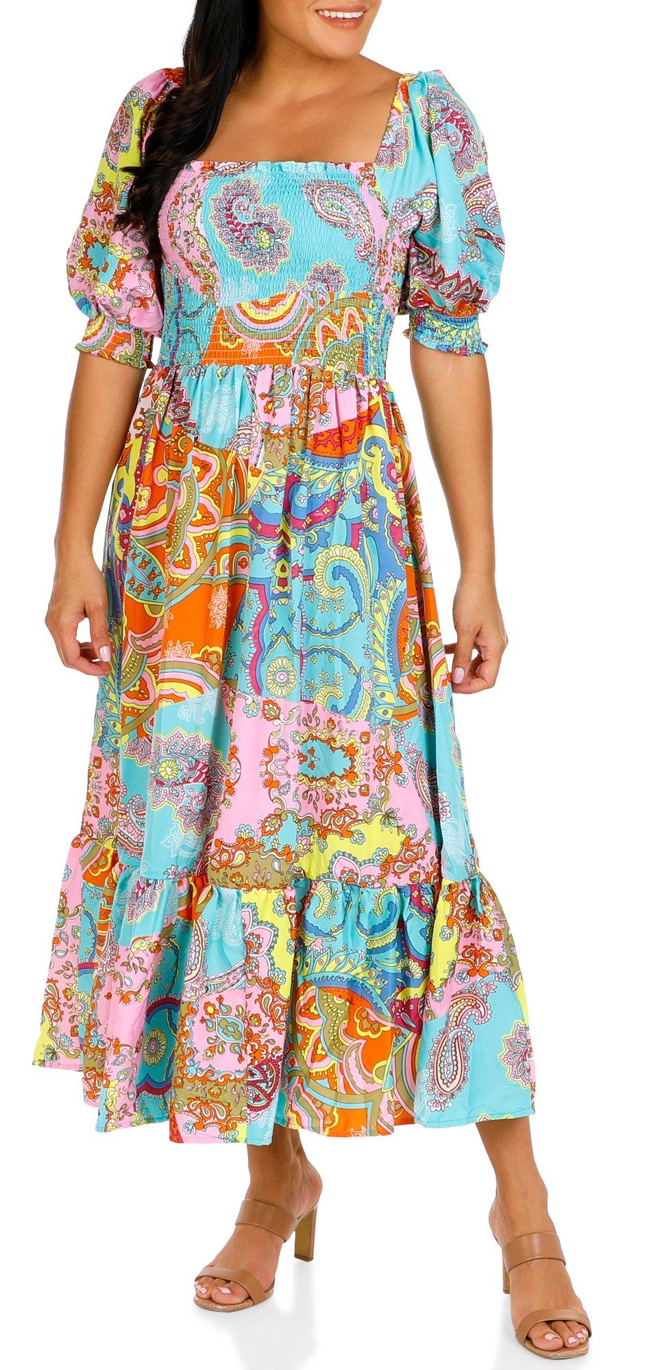 Women's Floral Multi Print Maxi Dress