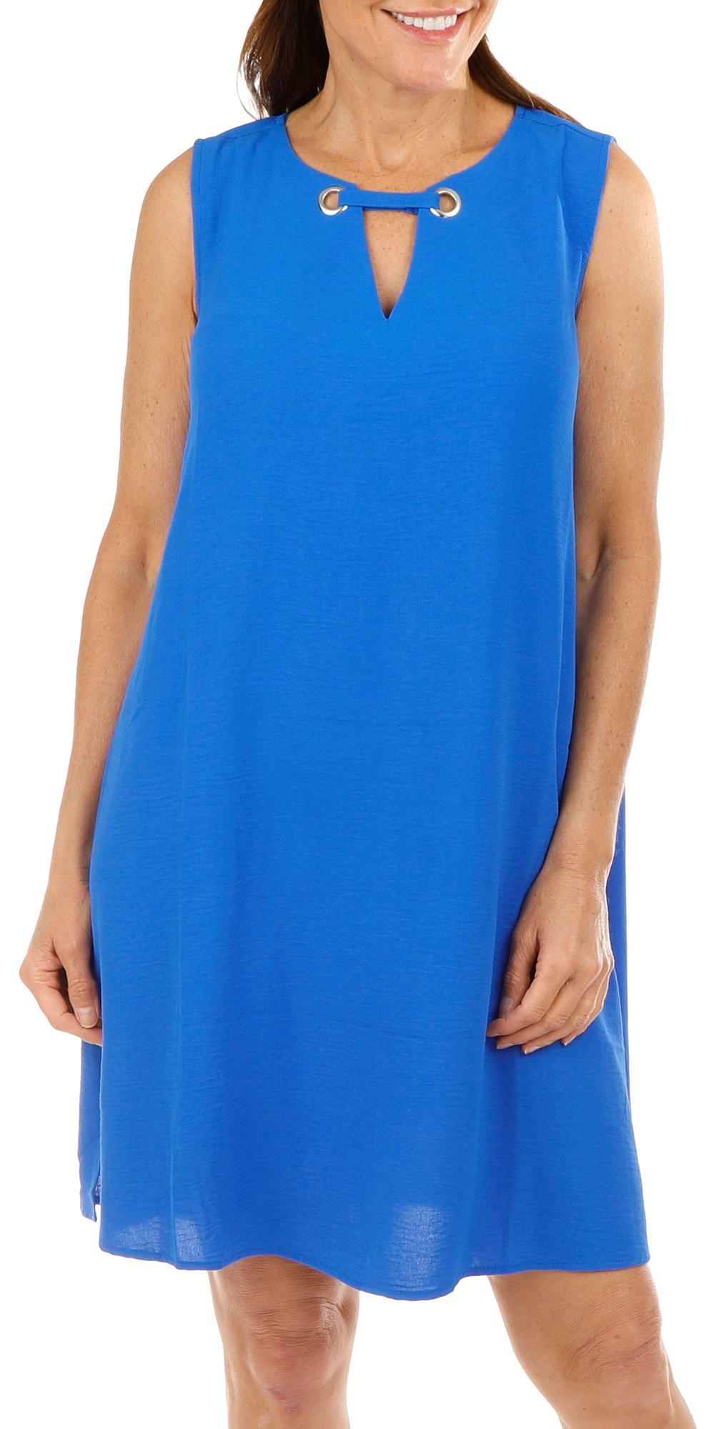 Women's Sleeveless Solid Dress - Blue
