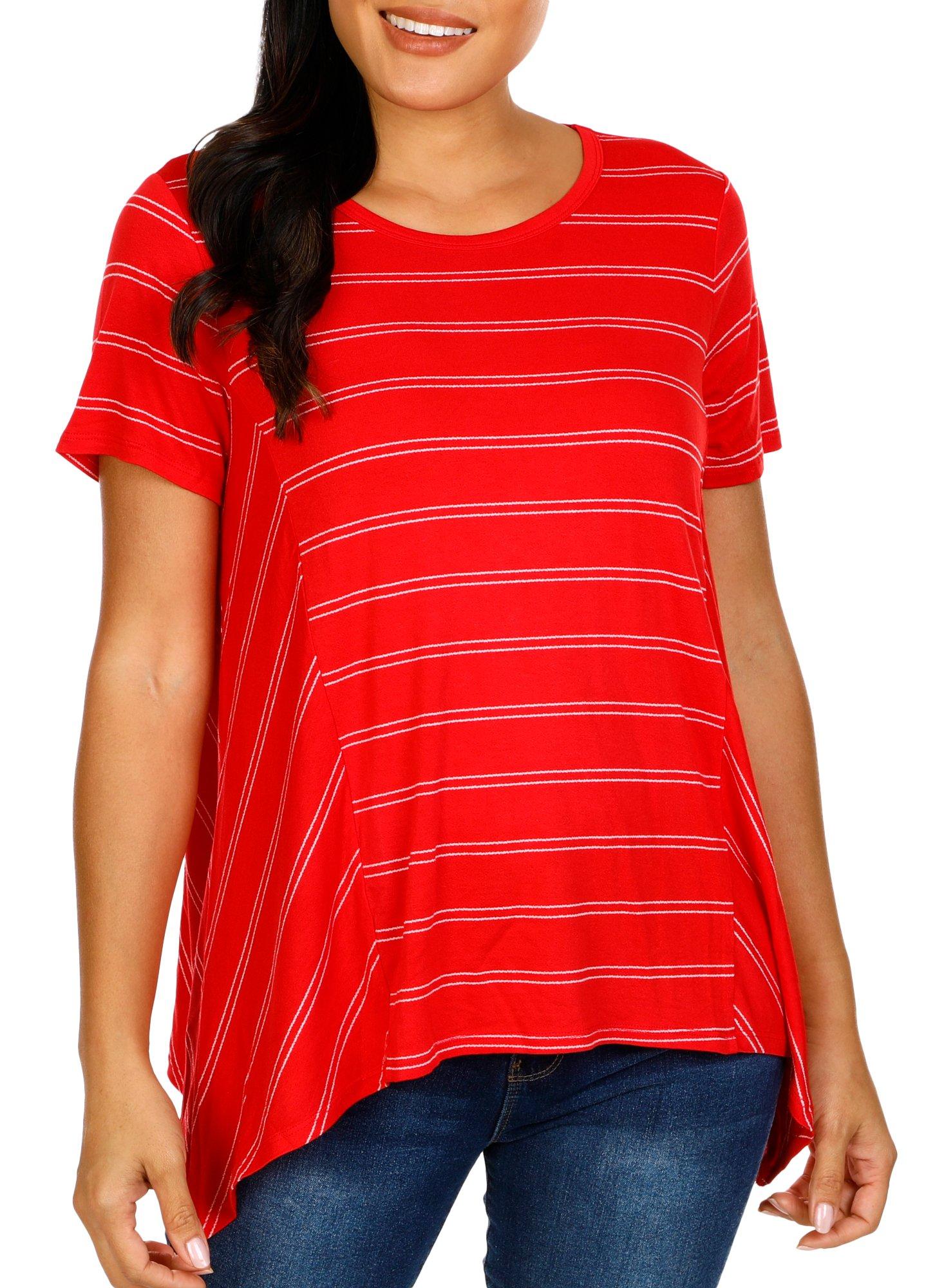 Women's Americana Short Sleeve Stripe Print Top