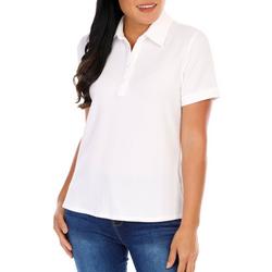 Women's Solid Knit Polo Shirt
