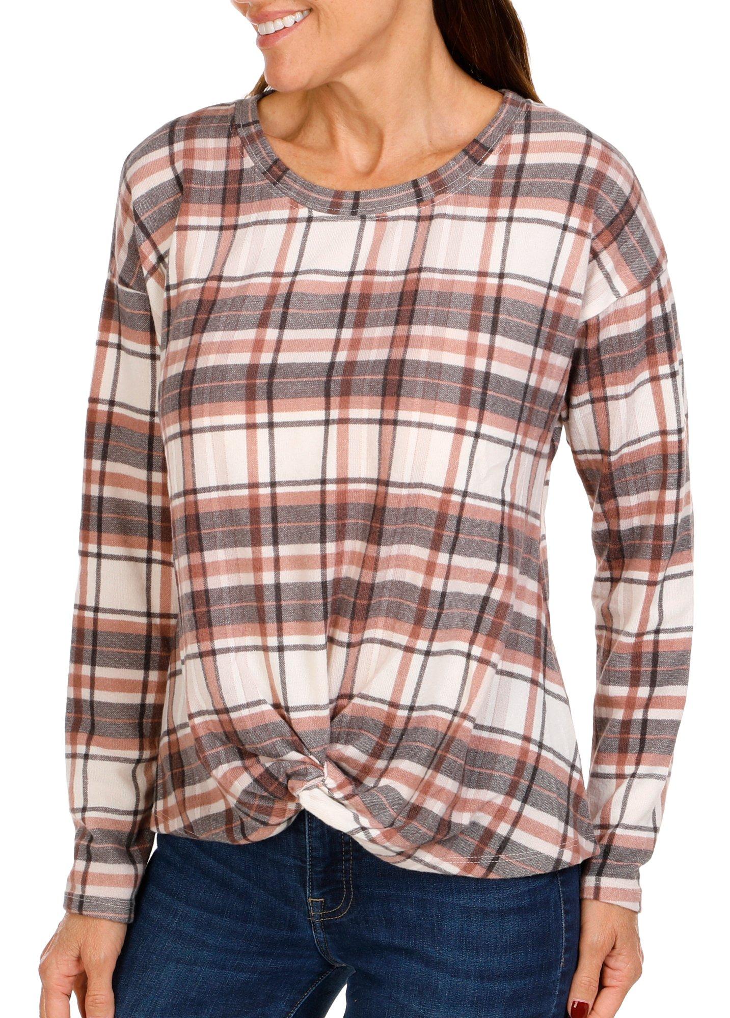 Women's Plaid Print Top