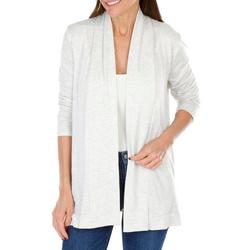 Women's Solid Open Fly Away Cardigan - White