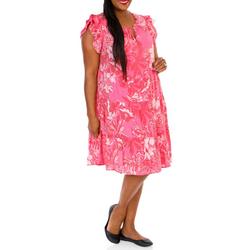 Women's Plus Sleeveless Floral Print Dress