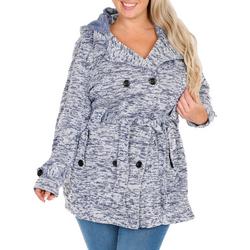 Women's Plus Heathered Fleece Jacket - Grey
