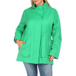 Women's Solid Rain Zip Up Jacket