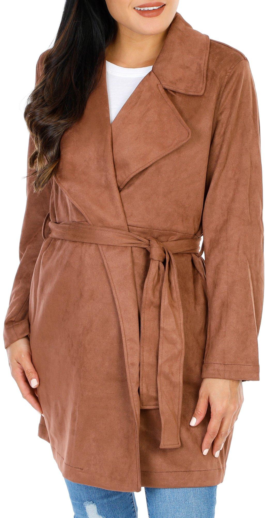 Women's Faux Suede Trench Coat