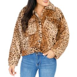 Women's Faux Fur Leopard Print Jacket