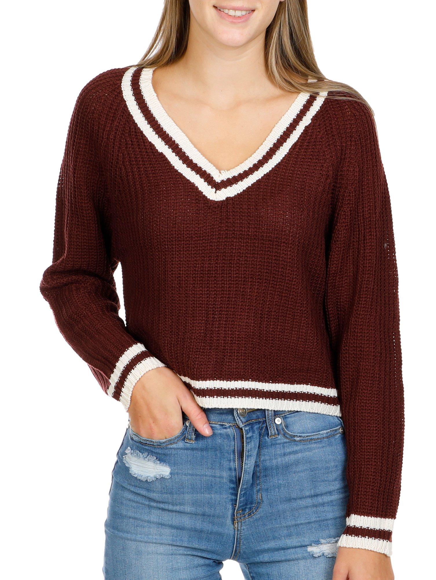 Juniors V-Neck Knit Sweater