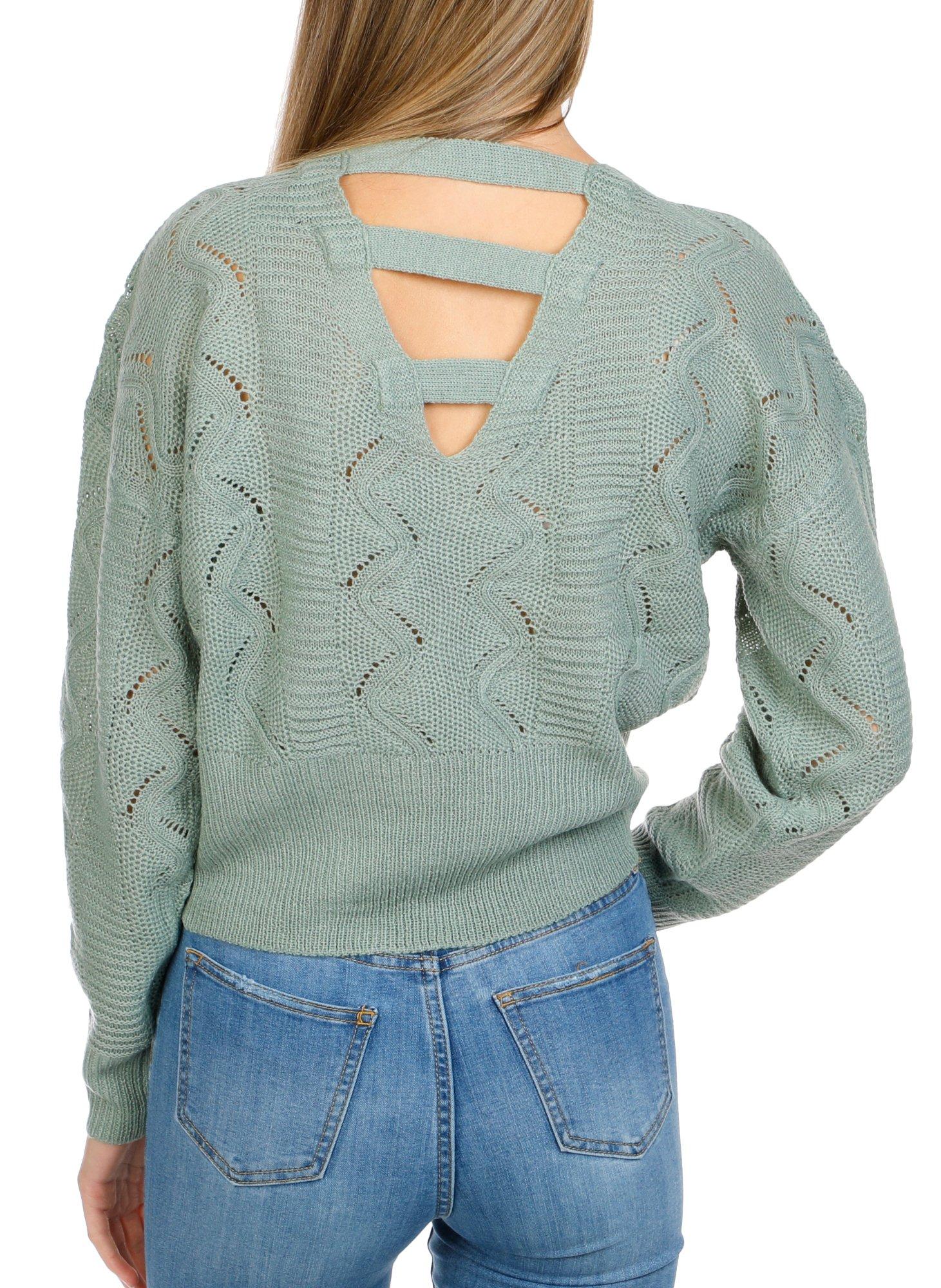 Juniors Solid Ribbed Knit Pullover Sweater