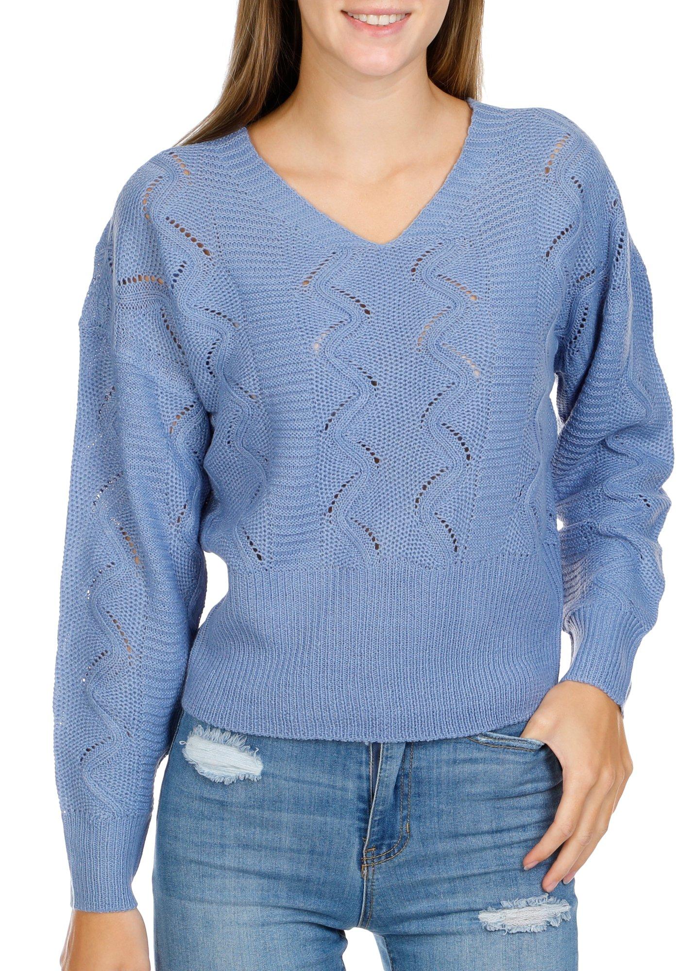 Juniors Solid Ribbed Knit Pullover Sweater