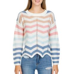 Juniors Chevron Stripe Print Sweater