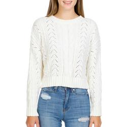 Juniors Solid Cable Knit Sweater