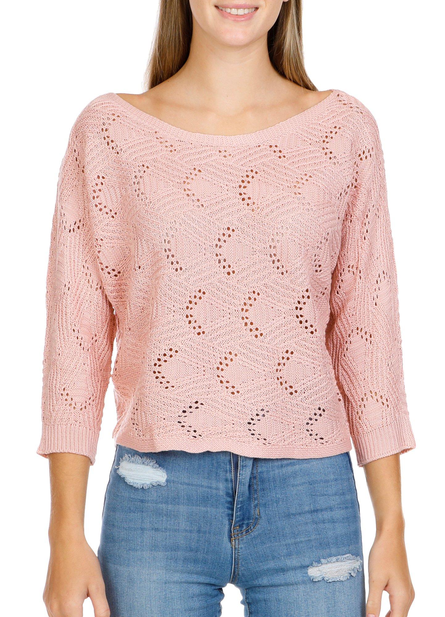 Juniors Perforated Knit Top