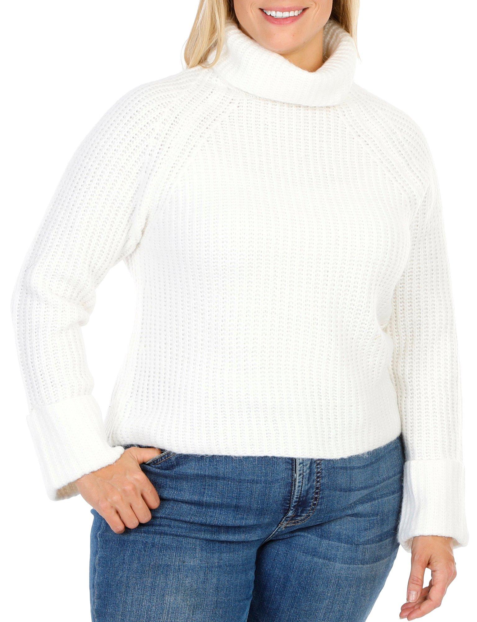 Juniors Cable Knit Turtle Neck Sweater
