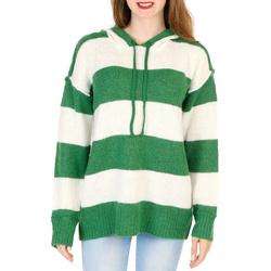 Juniors Stripe Print Sweater - Green