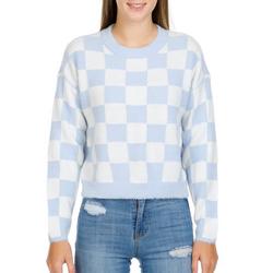 Juniors Checkerboard Knit Sweater