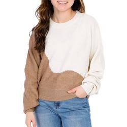 Juniors Colorblock Cable Knit Sweater