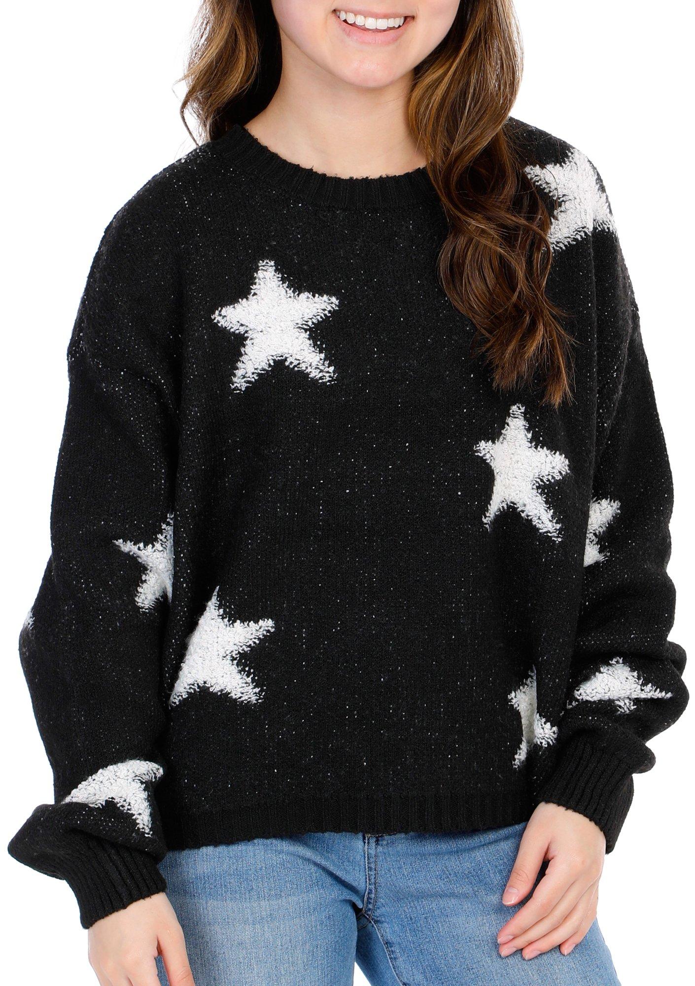 Juniors Star Print Sweater