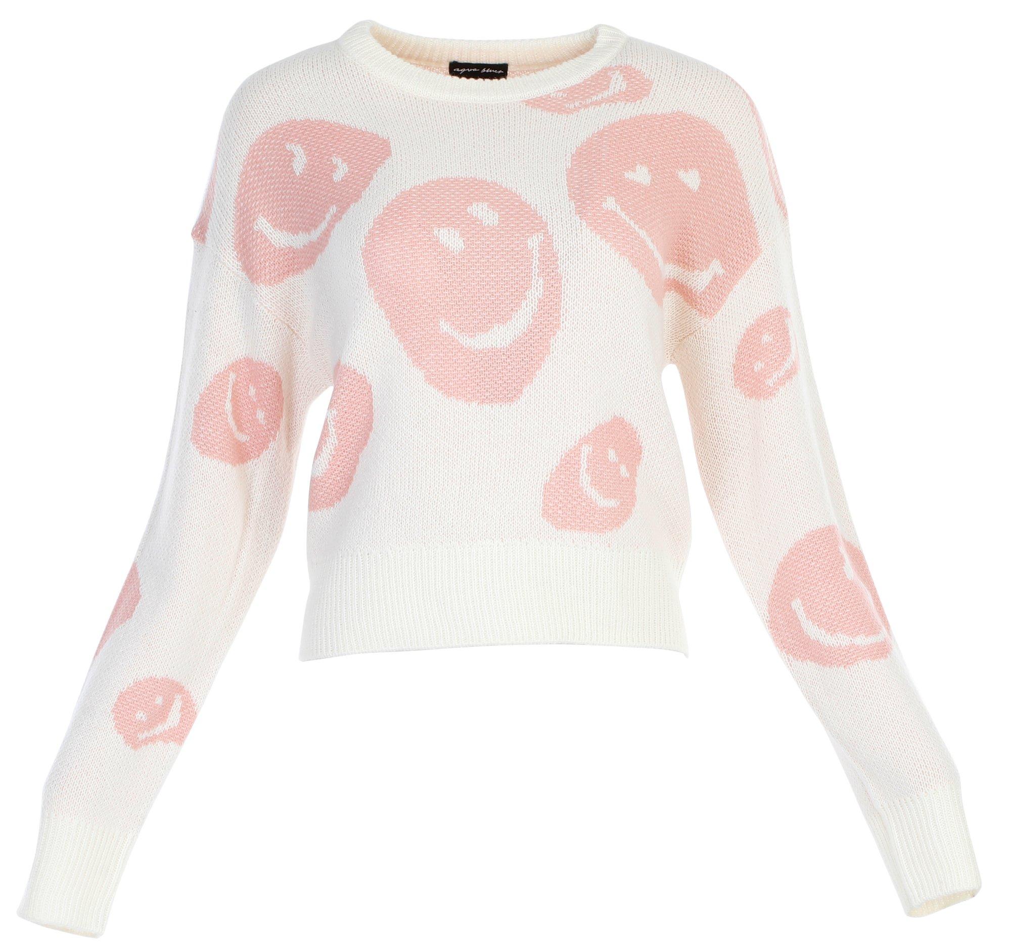 Juniors Smiley Face Sweater