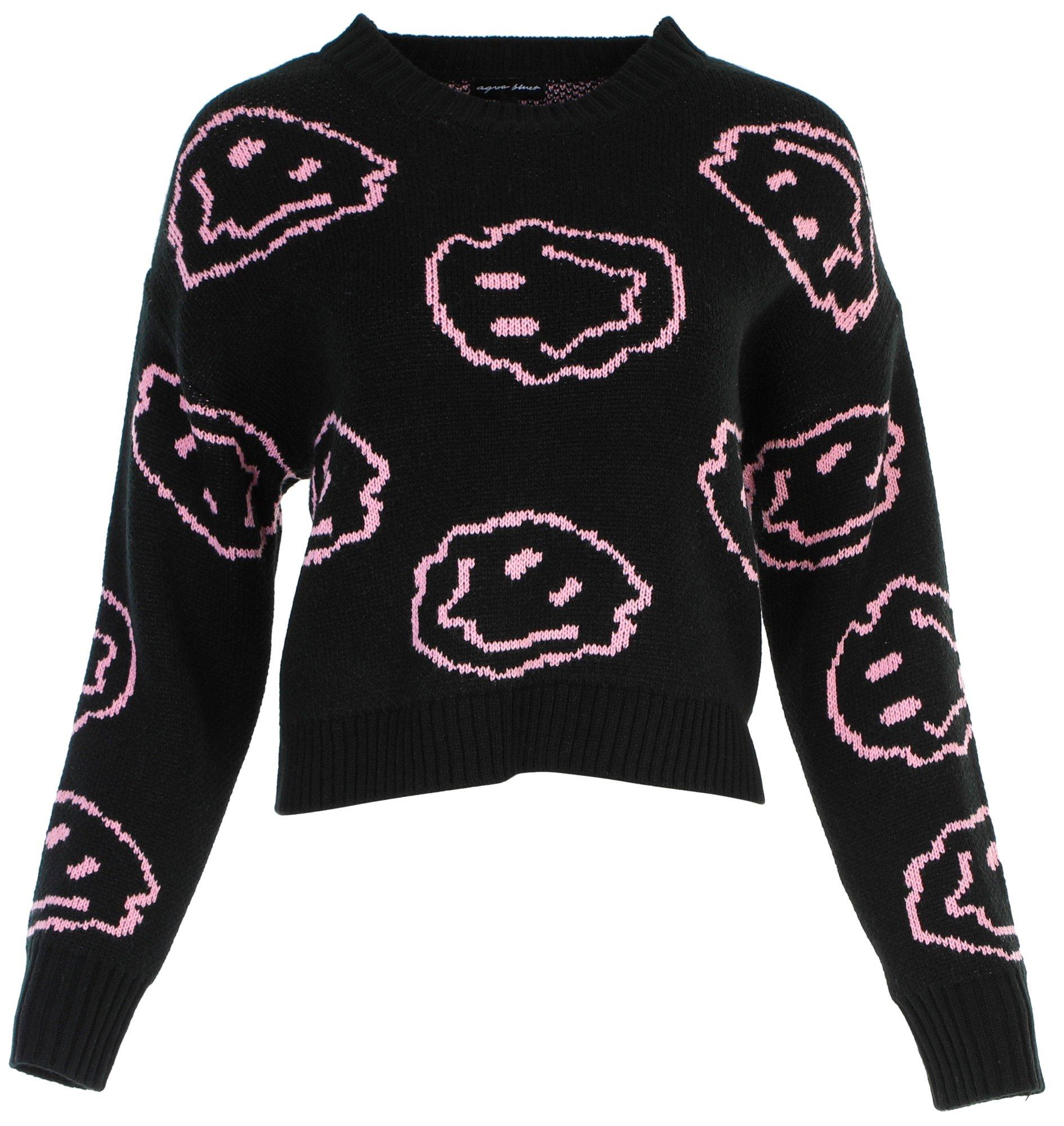 Juniors Smiley Face Sweater