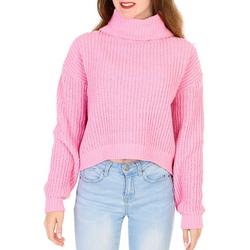 Juniors Solid Cable Knit Sweater - Pink