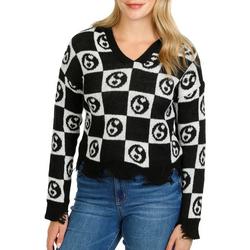 Juniors Ying/Yang Pullover Sweater - Black