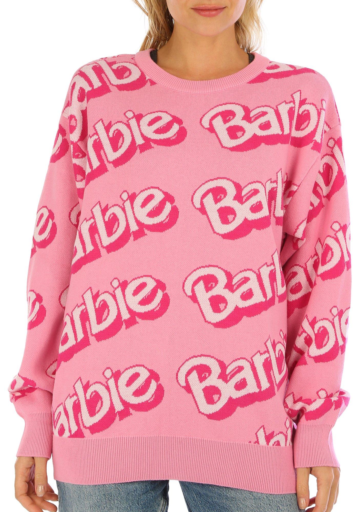 Juniors Barbie Print Sweater