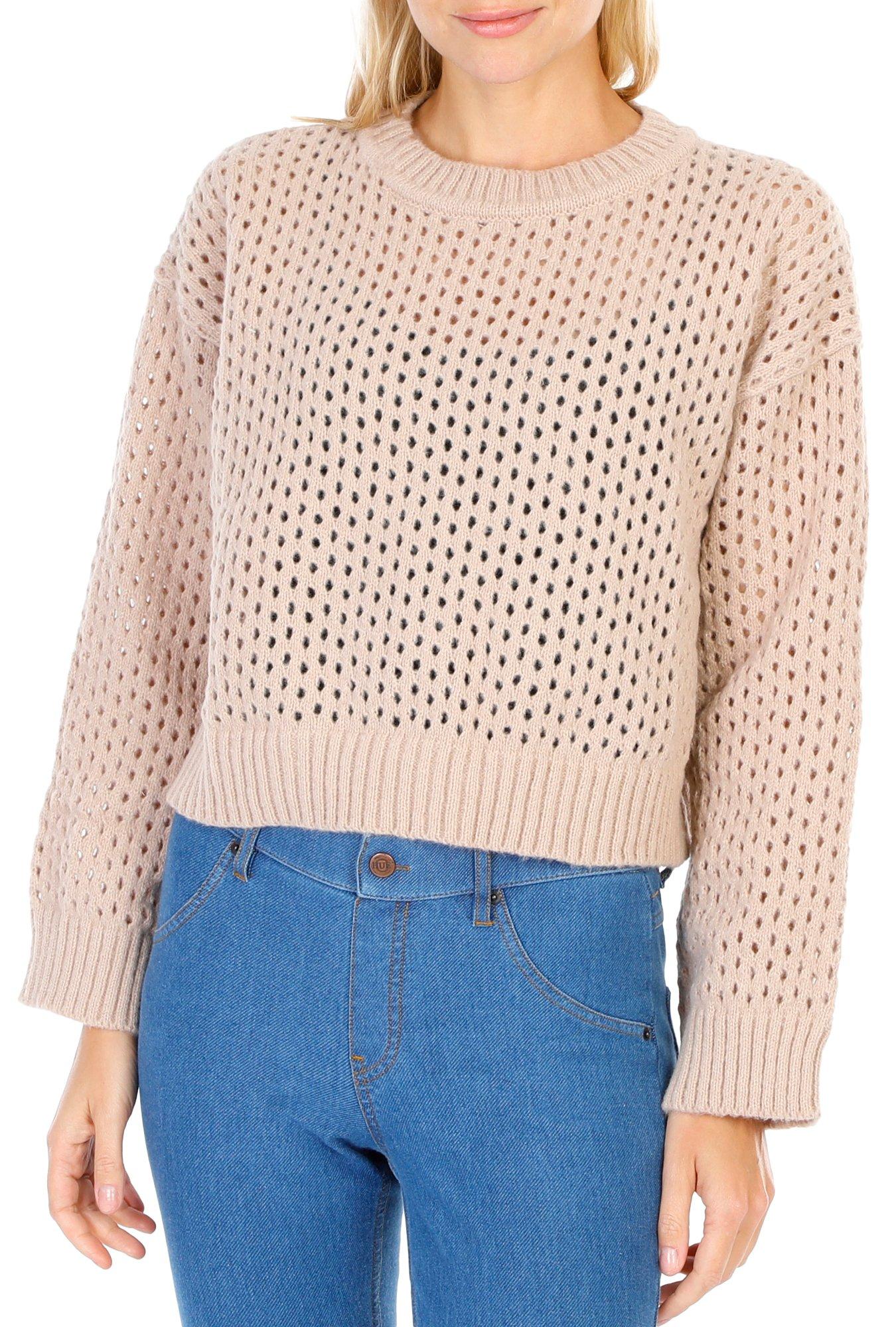 Juniors Perforated Knit Sweater