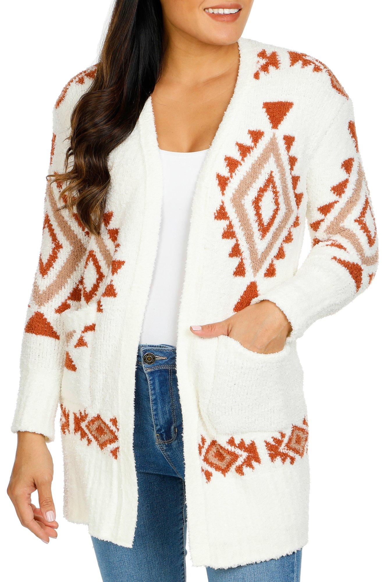 Juniors Aztec Pocket Cardigan