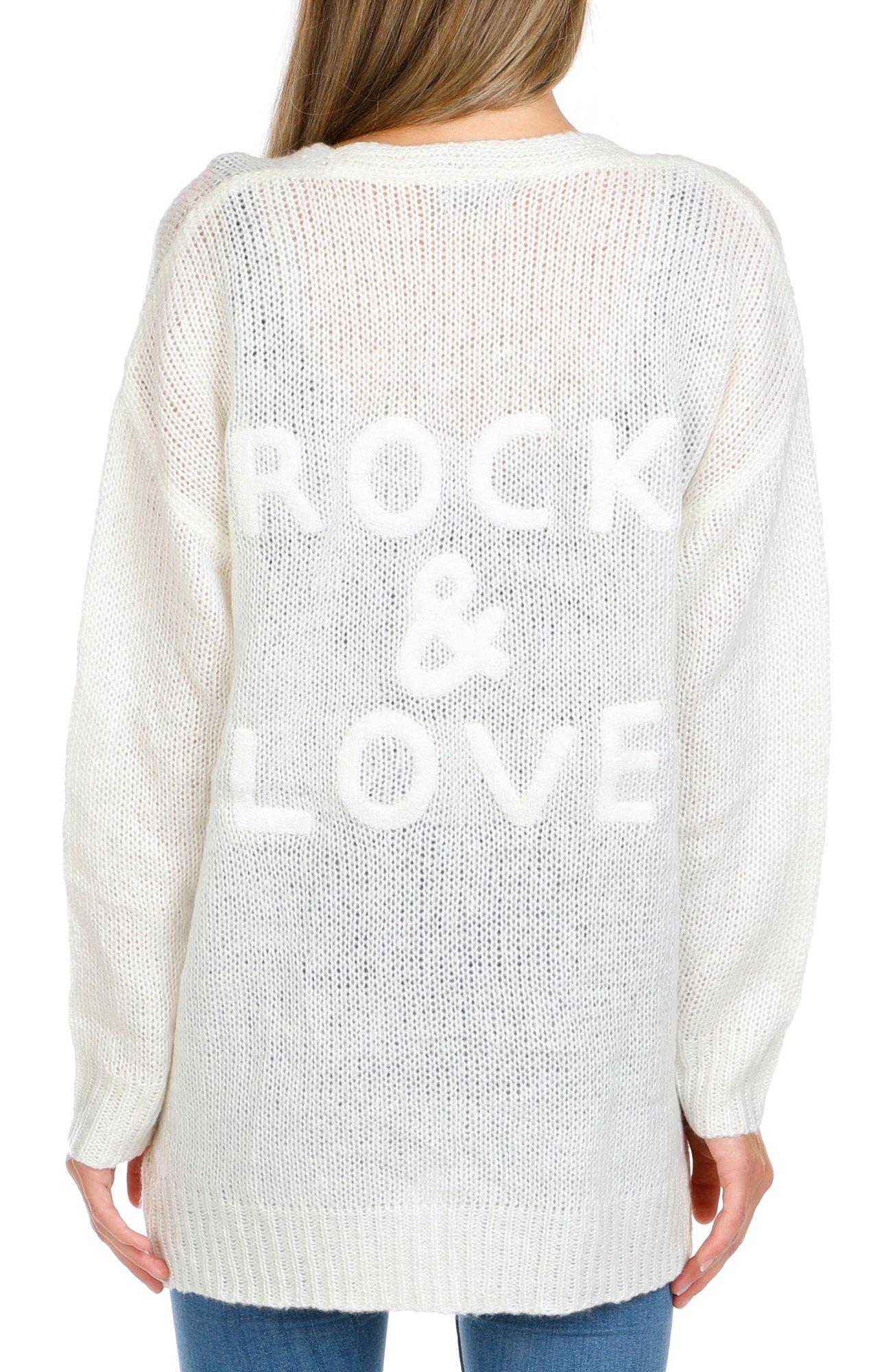 Juniors Solid Rock & Lover Sweater