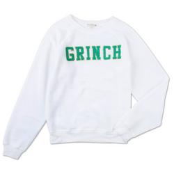 Juniors Grinch Pull-Over Sweater - White