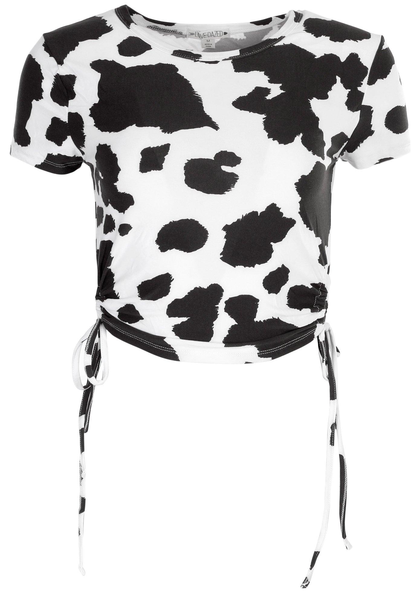 Juniors Cow Print Top