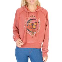 Juniors Butterfly Graphic Cropped Hoodie