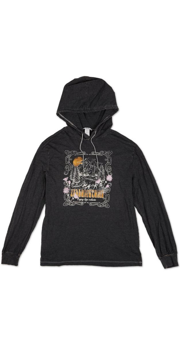 Juniors Enjoy Life Outside Hooded Shirt - Grey | bealls