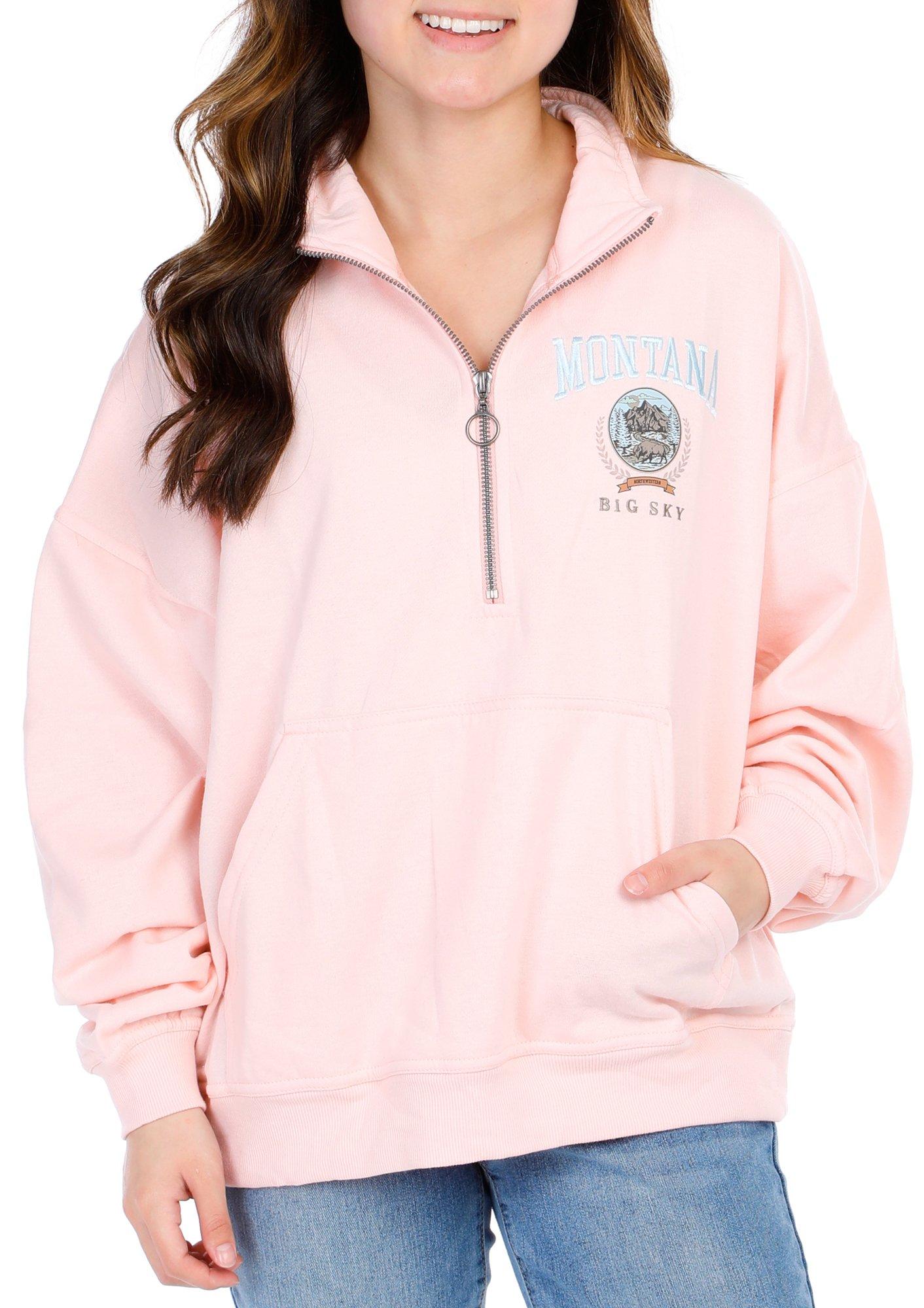 Juniors Quarter Zip Sweater