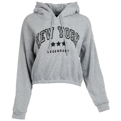 Cherry New York Cropped Hoodie XLarge / Grey