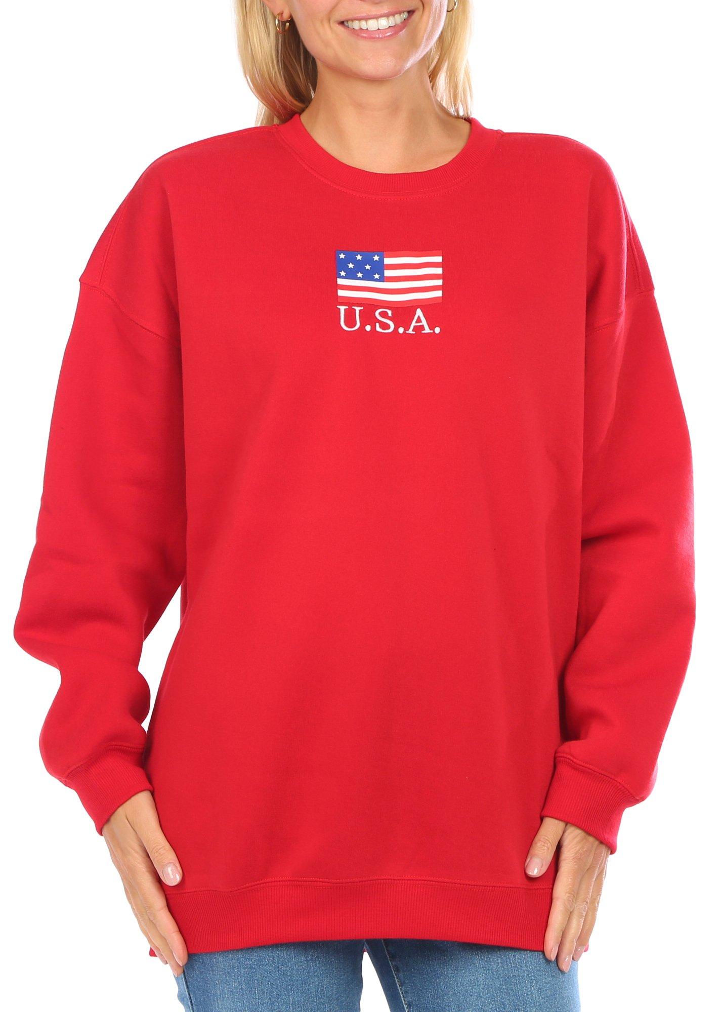 Juniors Americana Flag Sweatshirt