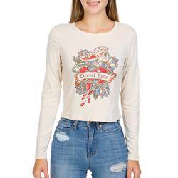 Juniors Critical Love Graphic Long Sleeve Top