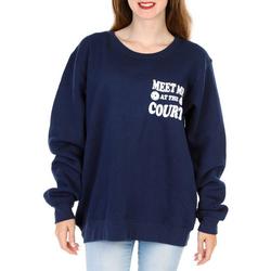 Juniors Solid Graphic Sweatshirt - Navy