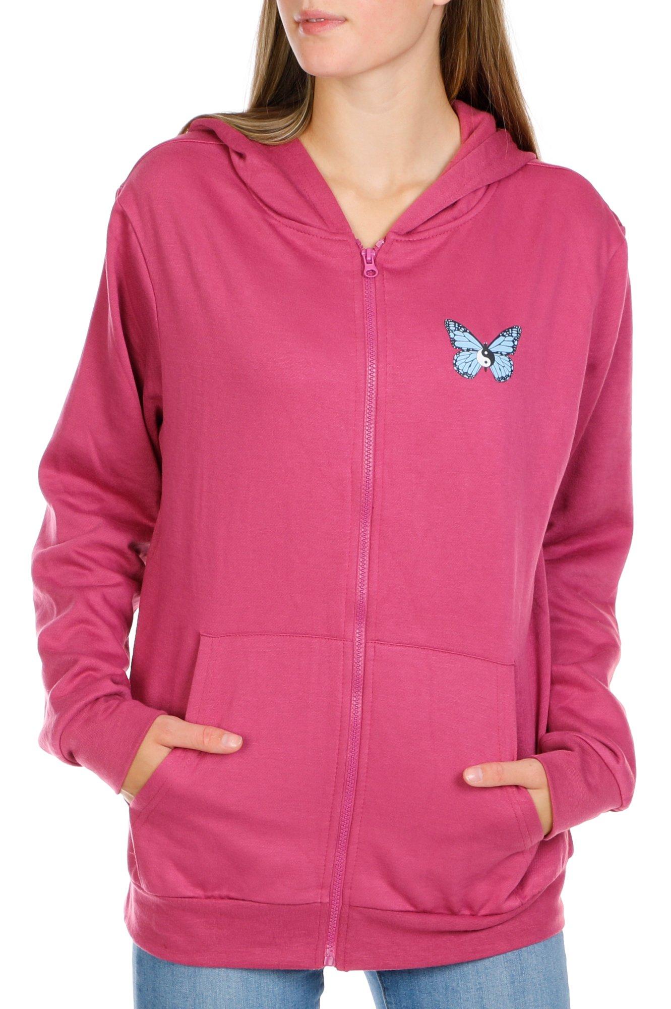 Juniors Butterfly Graphic Hoodie